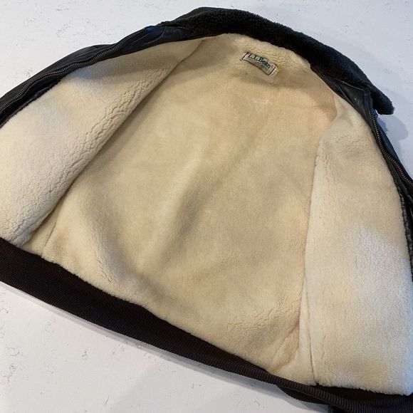 Vintage L.L. Bean Brown Leather Jacket Bummer A-2 G-1  - Picture 8 of 14